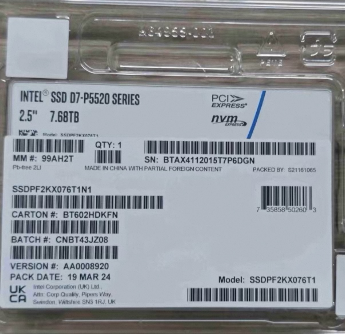 Solidigm D7-P5520 7.68TB